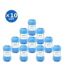 Lot de 10 pelotes COTTON QUICK UNI de Gründl – 500 g de coton mercerisé certifié Oeko-Tex 127 Bleu