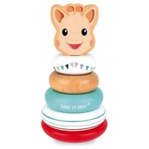 Empilable culbuto sophie la girafe en bois - janod - j09501 - pyramide anneaux bébé
