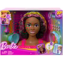 Tête à coiffer métisse noire barbie mèches arc en ciel 22 pièces - color reveal - mattel