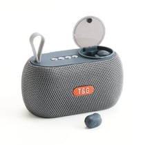 Enceinte Bluetooth 2 En 1 + Écouteur Sans Fil Immersion Sonore TWS FM Gris YONIS