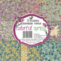 24 papiers fantaisis assorties 15.2 x 15.2 cm Décorer COLORFUL SPRING