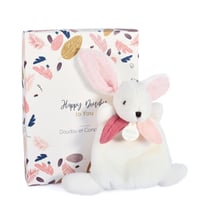 Happy Boho Mini Doudou Lapin rose 17 cm - Doudou et Compagnie