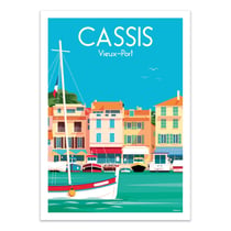 Affiche 50x70 cm - Cassis Vieux port - Raphael Delerue