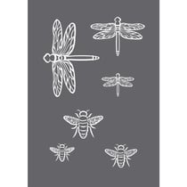 Pochoir de sérigraphie Insectes A5, 1 pochoir+1 spatule,