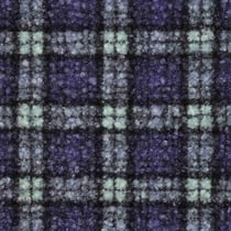Tissu Fausse fourrure Bouclette Glenn carreaux bleus sur fond Violet - Au mètre