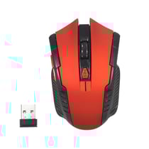 Souris Sans Fil 1600DPI 6 Boutons Réglable Portable Pour Bureau Rouge YONIS