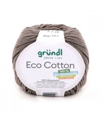 Pelote de coton organique ECO COTTON - Gründl 08 Gris