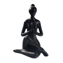 Statuette en Porcelaine Posture du Gardien Noir mat 17 cm - Omsaé