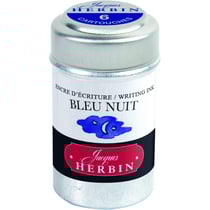 6 cartouches d'encre - Bleu nuit - Pour stylos plume et roller - Herbin