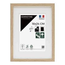 Cadre photo 18x24 cm chêne Alba avec passe-partout 13x18 cm