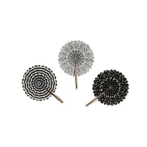 6 mini éventails en papier - Noir & blanc
