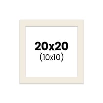 Passe-partout - Blanc cassé - 20x20cm - Photo 10x10cm - Pour cadre - Encadrement