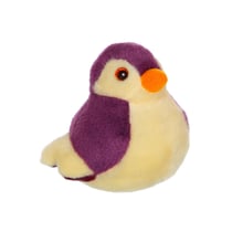 Peluche - Oiseau sonore birdies 14 cm - aubergine