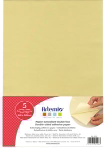 5 FEUILLES PAPIER AUTOCOLLANT DOUBLE FACE 24X34 CM