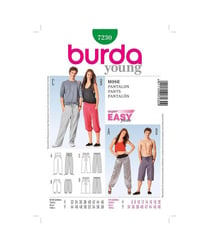 Patron N°7230 Burda Young : Pantalon taille n°FR 32-46