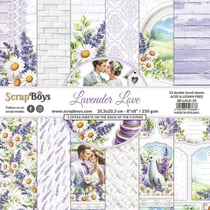 12 papiers scrapbooking 20 x 20 cm Scrapboys LAVENDER LOVE