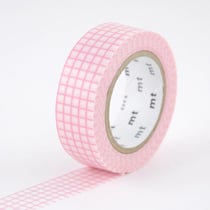 Masking tape - Quadrillé rose - 7 m x 15mm