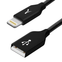 Akashi Câble Lightning iPhone iPad Ipod Métal Incassable Charge Synchro Noir