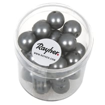 Perles en verre Renaissance, dépolies, 1, gris acier, boîte 35 pces