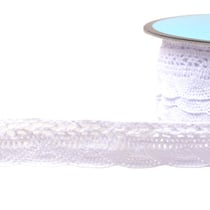 Bobine 25m dentelle éventail 19mm blanc