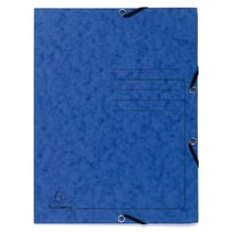 Chemise à élastique 3 rabats carte lustrée 355gm2 - A4 - Bleu - x 25 - Exacompta