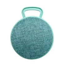 Mini Enceinte Bluetooth Portable Rond Texturé Tissu Avec Support Appel Mains-Libres Et Carte TF Vert YONIS