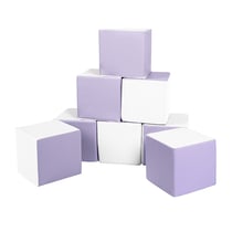 Lot cubes XXL mousse 8 pcs blanc, lilas
