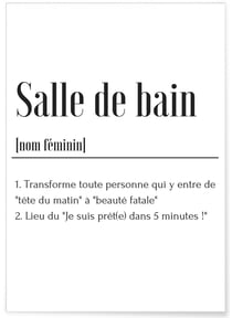 Affiche Définition Salle de bain | A3 : 29,7x42cm