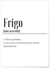 Affiche Définition Frigo | A3 : 29,7x42cm