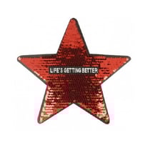 Ecusson thermocollant Grand format sequin Etoile rouge 24x22.5cm