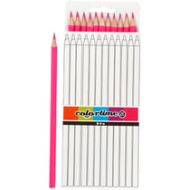 Crayons de Couleur Colortime, L : 17 cm, mine 3 mm, rose, 12pièces/ 1 Pq.