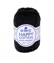 Pelote de 20Gr - coton spécial Amigurumi HAPPY COTTON - PPSC - Oeko Tex- Dmc 775 Noir