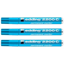 Lot de 3 Marqueurs permanents 1-5 mm - EDDING - Bleu clair - Pointe biseau