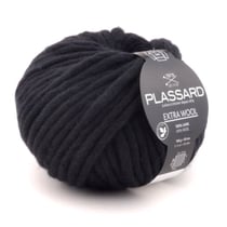 Plassard - Grosse laine mèche Extra Wool 016 Noir 100% Laine