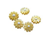Perle marguerite en nacre 10mm coloris jaune - à l'unité
