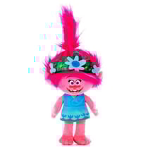 Peluche trolls world tour poppy robe bleu 28 cm - peluche licence dreamworks