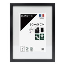 Cadre photo 30x40 cm Milan noir  avec passe-partout 20x30 cm
