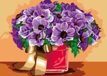 Canevas antique Fleurs en pot 32x50 cm