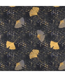 Tissu coton enduit fleurs de 160 cm de largeur Noir vendu par 50 cm