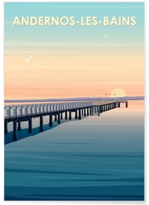 Affiche ville Andernos-les-Bains | A3 : 29,7x42cm