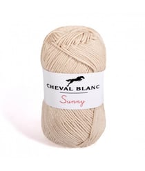 Pelote de coton à tricoter SUNNY UNI - Cheval blanc - PPSC 38 Ecru