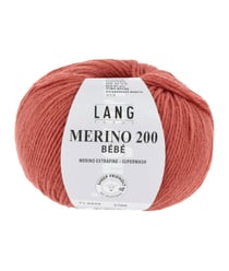 Pelote de laine à tricoter pour layette MERINO 200 BEBE - Lang Yarns 429 Orange