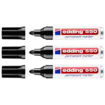 Lot de 3 marqueurs permanents - EDDING - Pointe ronde 3-4 mm - Noir
