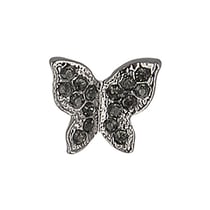 Bouton papillon strass 13mm (Noir)