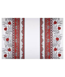 Tissu coton nappe placé de 160 cm de largeur montmirailrouge vendu par 50 cm