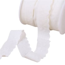 Bobine 25m élastique lingerie facon dentelle blanc 23mm