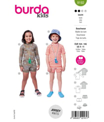 Patron Burda 9192 - Vêtements de plage - Maillots de bain taille n°FR 4-11 ANS