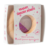 Donut sensoriel rose à paillettes en bois – Petit Boum