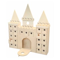 Calendrier de l'avent en bois Château fort 24 cases 26,5 cm