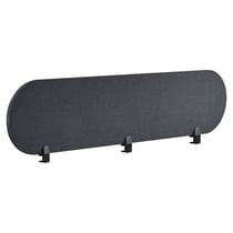 Séparateur de Bureau Gris Foncé en PET Acoustique Recouvert de Tissu 180 x 40 cm avec Pinces de Fixation